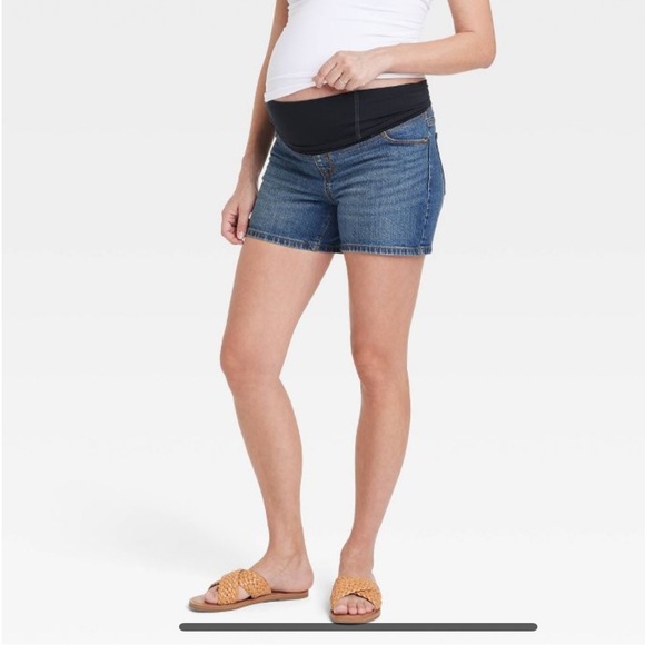 New Isabel Maternity over the belly Jean shorts - Picture 1 of 5